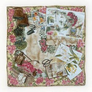 Vintage Ralph Lauren Silk Scarf French English Garden Country Square Floral